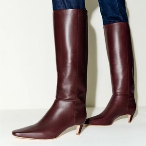 Reformation Burgundy Heeled Boots